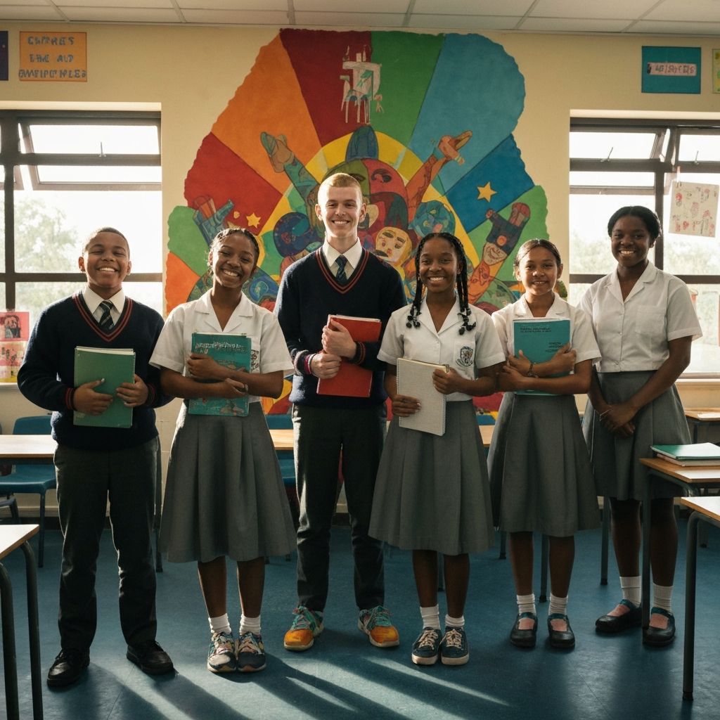 Students in school uniforms